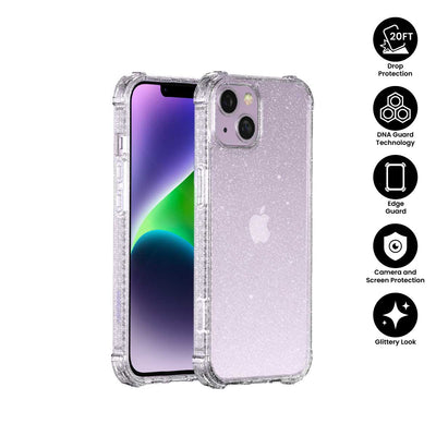 X.One® Dropguard Pro Glitter Case for iPhone 14 Mini — White Glitter