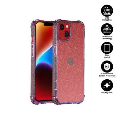 X.One® Dropguard Pro Glitter Case for iPhone 14 — Purple Glitter