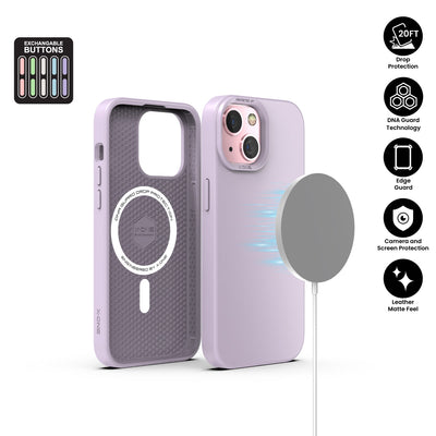 X.One® Shock Dominator Pastel MagSafe Case for iPhone 15 Plus — Lavender Purple