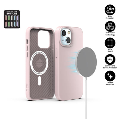 X.One® Shock Dominator Pastel MagSafe Case for iPhone 15 — Sakura Pink