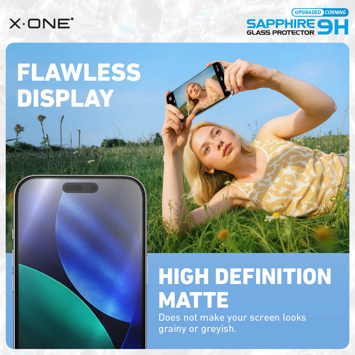 X.One® Sapphire Coated Corning Glass with Dust Free Installer Kit for iPhone