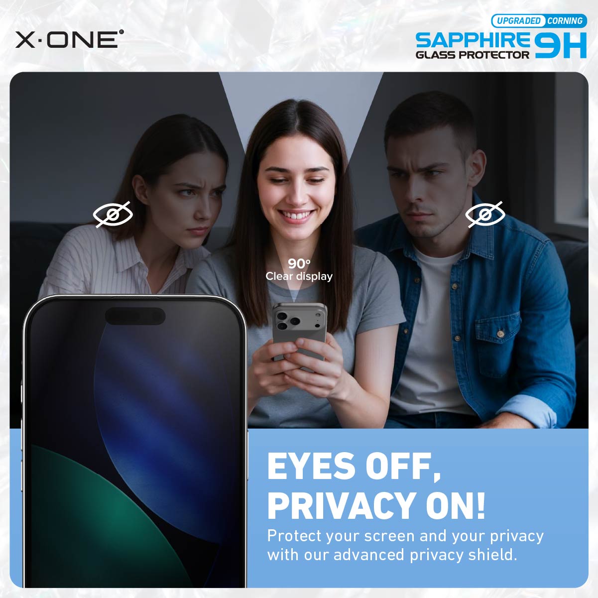 X.One® Sapphire Coated Corning Glass with Dust Free Installer Kit for iPhone