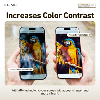 X.One® Sapphire AR+ Clear Glass Screen Protector — Razor-Thin Profile