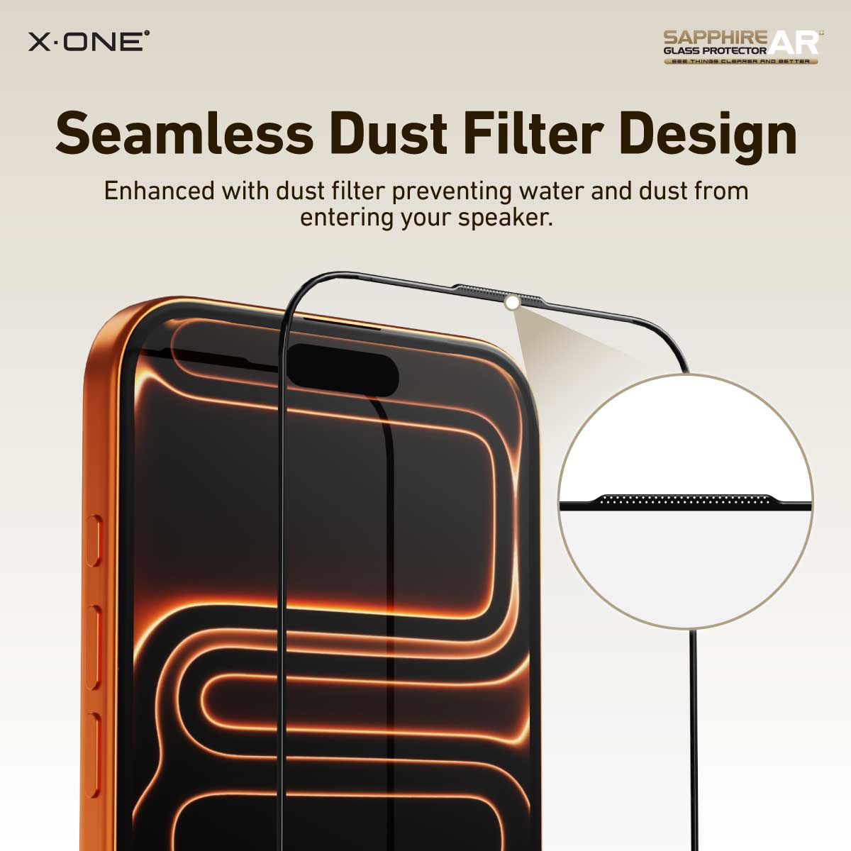 X.One Sapphire AR+ Glass Protector with Installer Kit for iPhone 17 Series