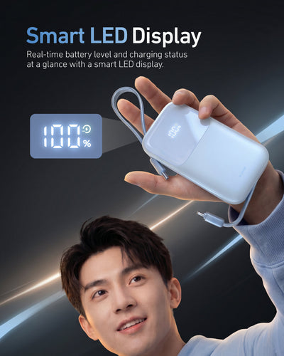 X.One® Atom Duo 10000mAh Power Bank — Smart LED Display
