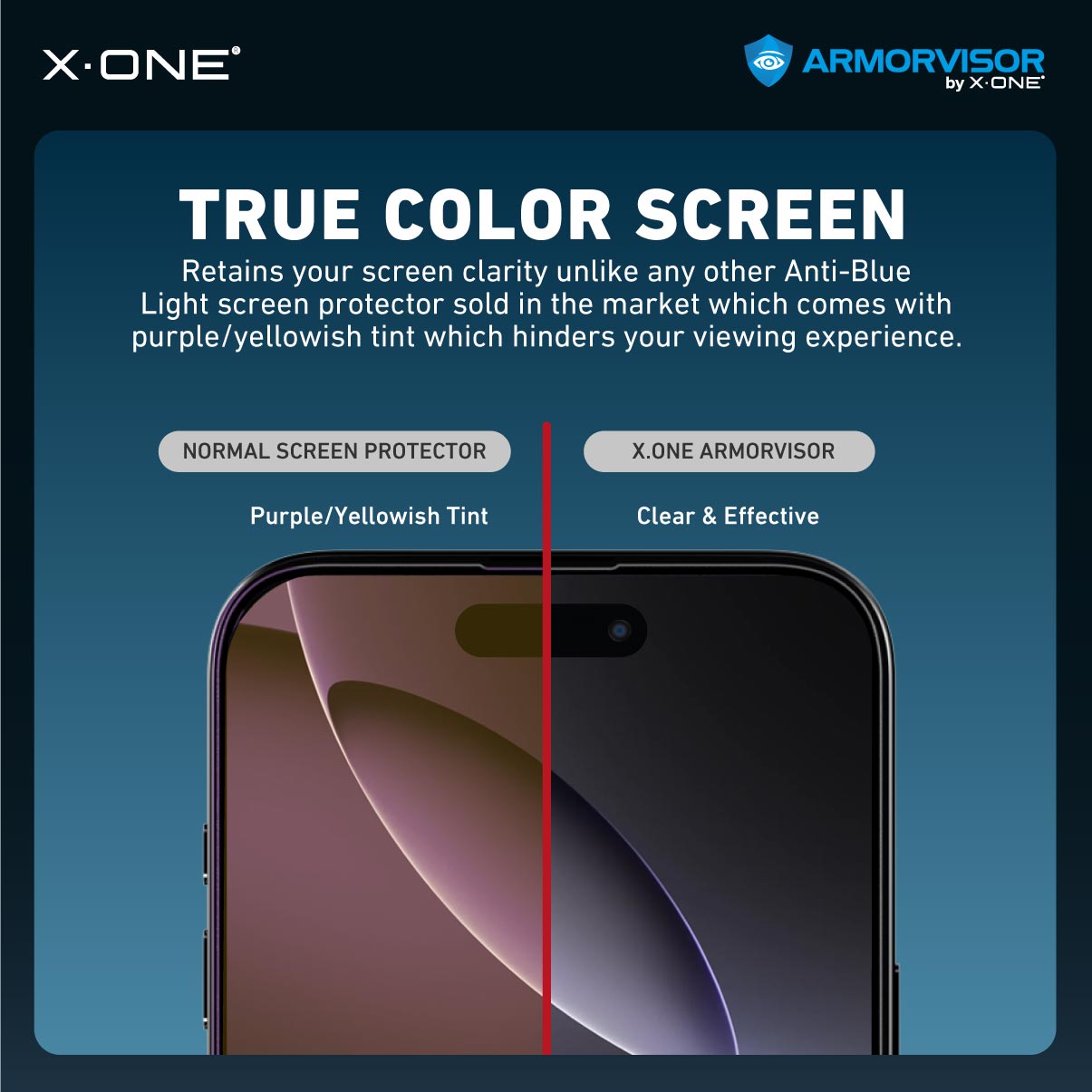X.One® Hybrid Polymer Impact Screen Protector (Anti-Blue Light) with Installer Kit
