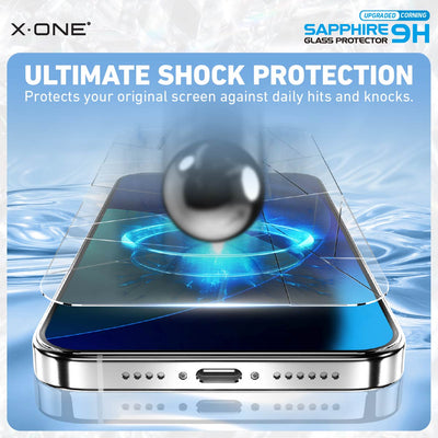X.One® Sapphire 9H Screen Protector with Installer Kit — Ultimate Shock Protection