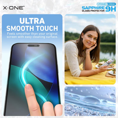 X.One® Sapphire 9H Screen Protector with Installer Kit — Ultra Smooth Touch